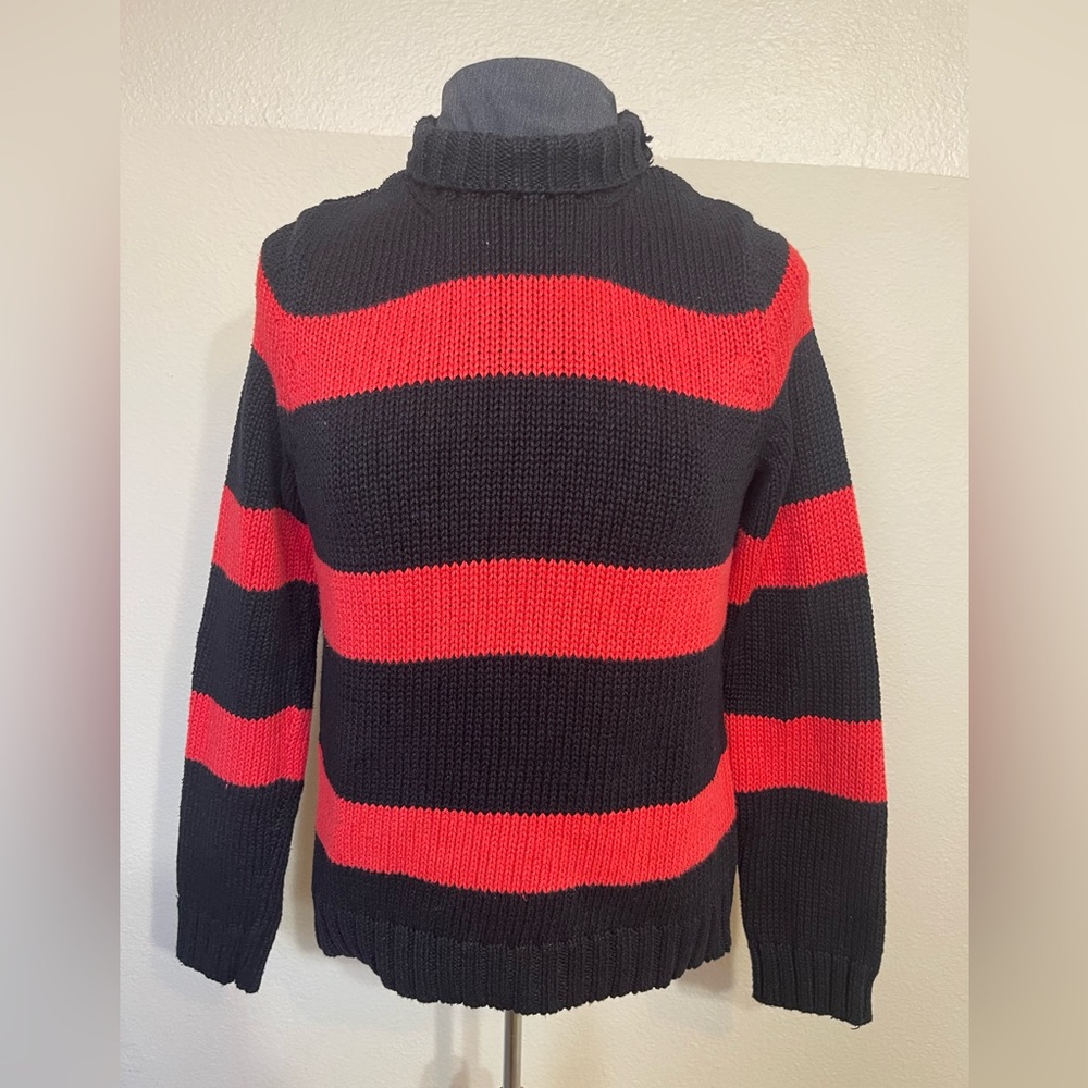 Evan Picone Black and Red Turtleneck Sweater men’s small
